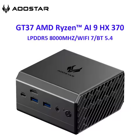 AOOSTAR GT37 Mini PC AMD Ryzen™ AI 9 HX 370 32GB LPDDR5X-8000MHz 1TB PCIe4.0 SSD, 12C/24T up to 5.1G