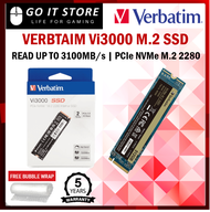 Verbatim SSD 256GB / 512GB / 1TB Vi3000 PCIe NVMe M.2 2280 Internal Solid State Drive SSD