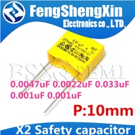 10pcs X2 capacitor 275VAC 10mm 0.0047uF 4.7nF 4700pF 472 0.0047uF 4.7nF 4700pF 472 0.033uF 33nF 333 