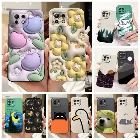 For Xiaomi 11 Lite 5G NE Case Shockproof Bumper Soft Silicone Back Cover For Xiaomi Mi 11 Lite 5G Ph