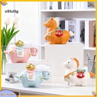 {uStuttg}  Desktop Horse Figurine Resin Horse Figurine Fortune Pony Statue for New Year Decoration L
