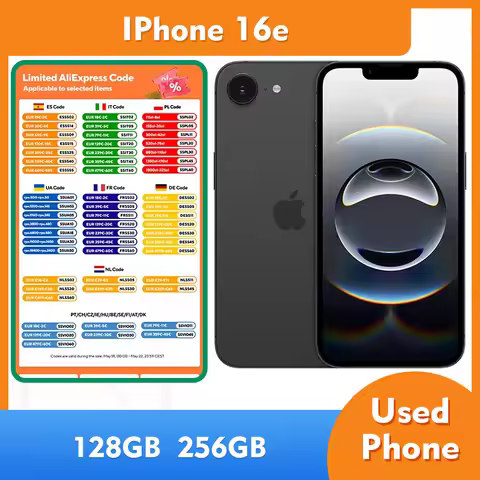 Unlocked Original Apple iPhone 16E 5G Mobile Phone 6.1 Inch HD Display 48MP Camera 256GB ROM Used Sm