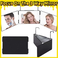 【Focus On The 3 Way Mirror】3 way mirror Three-fold Mirror Three-Sided Mirror Self-Service Haircut Re