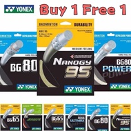 【Buy 1 Free 1】Yonex Badminton String BG95/65/80p/66u/80 high quality/Durability control power perfor