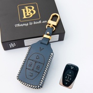 ( BB ) Vinfast Car Key Cover VF6, VF7, VF8, VF9 new key model, Genuine Cow Leather engraved with car
