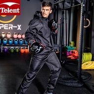 天伦天(Telent) 暴汗服男女套装控体发汗降体加肥大码运动瑜伽跑步健身爆汗服 黑色-男款 XL