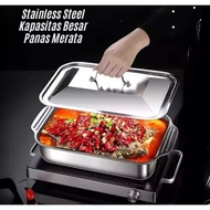 Luxury Full Stainless Steel Food Grade Buffet Tray Buffet Tray with Lid