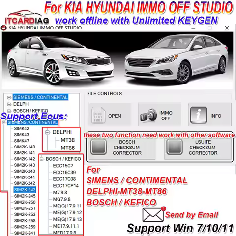 for SIMENS/CONTIMENTAL SIMK42/43/47... For KIA HYUNDAI IMMO OFF STUDIO for DELPHI-MT38-MT86 fo BOSCH