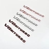 2Pcs New style Fender Trim V8 BITURBO Emblem Logo For Mercedes Benz AMG GT GT63 GTS E500 GLC63 GTR E