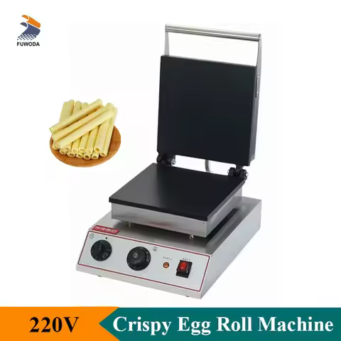 Kitchen 220V Crispy Egg Roll Maker Flat Pan Electric Cone Egg Rolls Making Machine Non Stick Coating