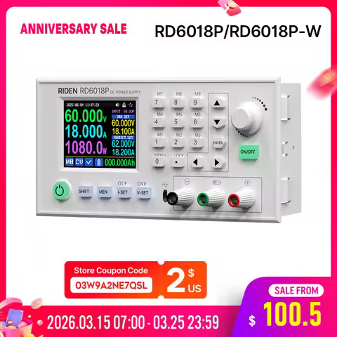 RD RD6018P 60V 18A 5 Digit Display DC Adjustable Step Down Voltage Regulated Power Supply Buck Conve