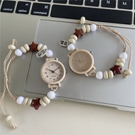 Milk Huhu Handmade Ladies Bracelet Watch Literary Simple Girl Girlfriend Watch Niche Student Watch R
