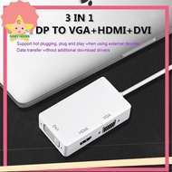 HOSHI Mini (DP) Display Port Thunderbolt to HDMI DVI VGA Adapter Cable 迷你DP转HDMI/DVI/VGA转换器