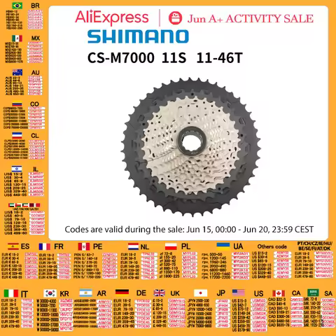 Shimano SLX M7000 11-Speed Cassette 11-46T 11-40T CS-M7000 MTB Bike Freewheel for 1x11 & 2x11 Speed 
