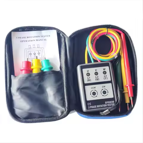 AA1495~Phase Detector Three Phase Alternating Current Phase Meter Phase-Sequence Tester Digital Phas