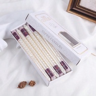Set Of 4 And Set Of 12 Colored Long, Spiral Design Candle For Romantic Candlelit Dinner Decoration,