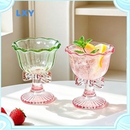 LXY High-value Bow Goblet Juice Water Cup Practical Gift Box Glass Cold Drink Dessert Ice Cream Glas