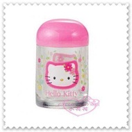 ♥小花花日本精品♥ Hello Kitty 調味罐 胡椒罐 收納罐 透明 大臉 粉色 花朵 日本製 11071105