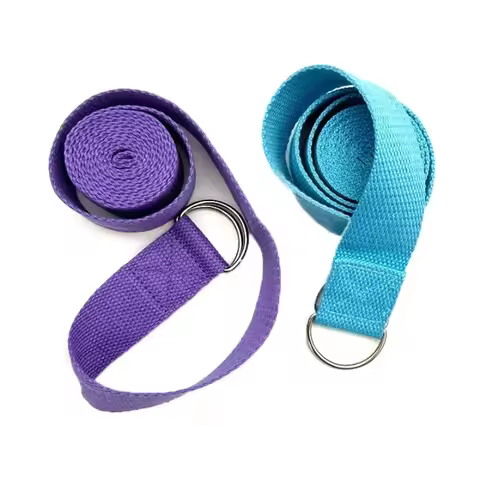 183x3.8cm Yoga Strap Cotton Exercise Yoga Belt Adjustable Woven Stretch D-Ring Buckle Fitness Stretc