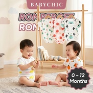 Baby Romper 0-12 Months Short Sleeve Unisex Baju Bayi Lengan Pendek Jumpsuit Newborn Bodysuit Soft