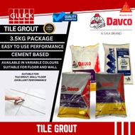 美缝 Davco Tiles Colour Grout For Floor & Wall Joint Filler 3.5kg (New Vacuum Packing）DIY COLOUR simen