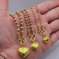 Necklace 3 Kings 1 Baht + Gold Heart Pendant