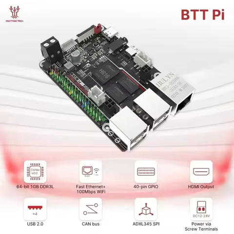 BIGTREETECH BTT PI Board 64 Bit Quad Core Cortex-A53 ARM VS Raspberry PI Orange PI PI4B+CB1 Upgrade 