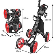 Golf Bag Cart Foldable Adult Youth Portable Pull Cart Golf Bag Cart