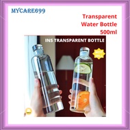 Ins Style Water Bottle Drinking Water Botol Bekas Air Botol Minuman Transparent Bottle 500ml MY