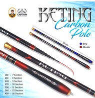 Tegek Ruas Pendek Captain Keting Panjang 180 210 240 270 300 360 450 Kaku Super Ringan Bahan Carbon