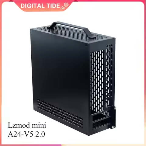 2025 Spot Lzmod Mini A24-V5 2.0 Dual Slot Single Display 1U Power Supply ITX Chassis with Double-Sid