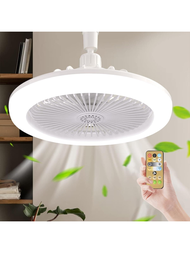 Ventilador de techo de anillo LED,Luz del ventilador de techo,Con mando a distancia,3000K-6500K/luminosidad regulable,Tres velocidades del viento,18W,1400Lm-1800Lm