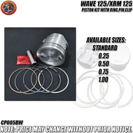 WAVE 125/XRM125 PISTON KIT WITH RING, PIN, CLIP (CP005BW)