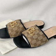 GUCCI 雙G老花涼拖鞋