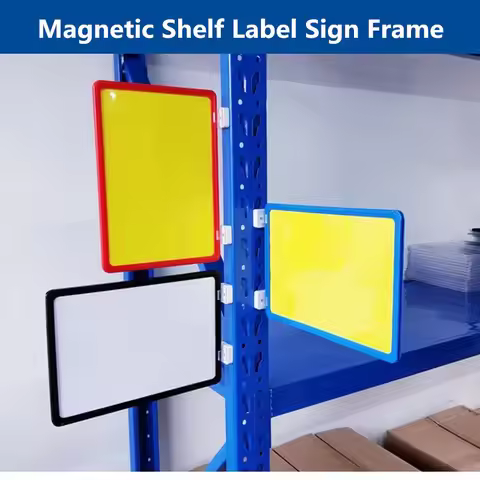 5 Pieces A4 210x297mm Supermarket Warehouse Shelf Picture Poster Price Label Frame Magnetic Sign Hol