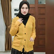 KINGWATCH \ sweater kancing depan wanita \ rajut sweater cewek korea kekinian polos murah \ sweater