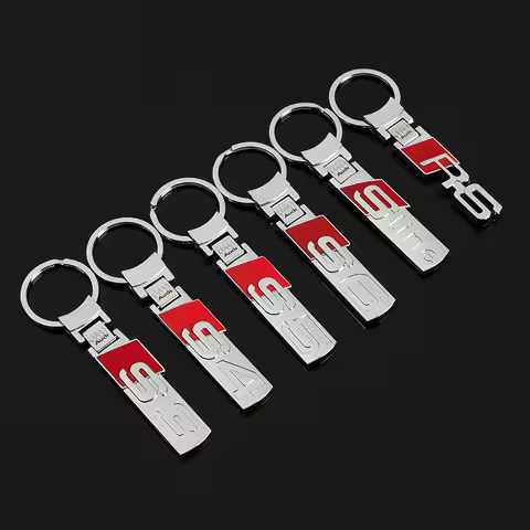 Car Keychain Metal Keyring Pendant Gifts For Audi Sline A3 A4 B8 8P B9 8V B6 A5 B7 A1 A6 C6 Q3 Q5 C7