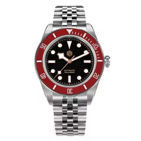 San Martin Men Automatic Watch Mechanical Wristwatch Diver 20ATM Waterproof BGW-9 Luminous Sapphire 
