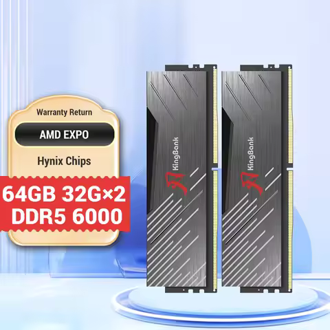 KingBank Black DDR5 64gb 6000MHz CL36 RAM PC 32GBx2 6000MHz 32gb RAM for Desktop Hynix M Die XMP 3.0
