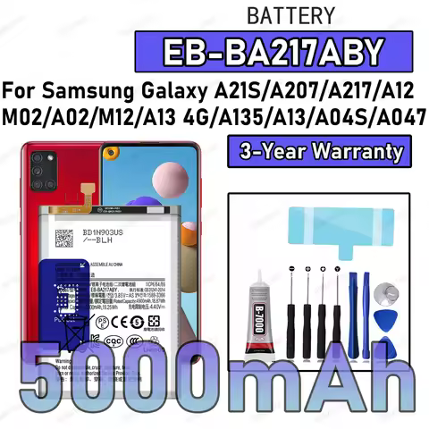 100% New Zero Cycle EB-BA217ABY Battery For Samsung Galaxy A21S/A12/M02/A02/M12/A13 4G/A13/A04S/A047