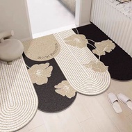 Modern Welcome Home Floral Rug | Anti-Slip Water Absorbent Floor Mat for Entrance Bedroom Bathroom |