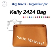 Bag Lover | Satin Bag Insert For Kelly 2424 Bag Organiser Bag Organizer Prevent Stain And Dirt