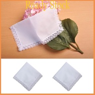 royal Embroidery Tie-dye Lace Trim Handkerchief for Woman Man Gentleman Handkerchief