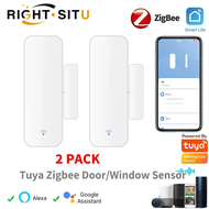 Tuya Zigbee Door Sensor Smart Home Security Window Detector Automatic Sliding Door Magnetic Contact Sensor Alexa Google