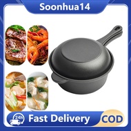 1.5L Cast Iron Dutch Oven Pot with Skillet Lid 18cm Cooking Pan for Cooking Bread Baking 铸铁锅