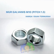PUTIH 10 Mm White Nut/ Galvanized M10 Nut/ M 10 Nut/ Galvanized White Nut