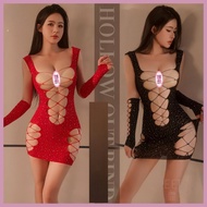 Sexy Diamond Mesh Dress X7432