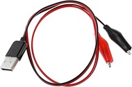 DGZZI Crocodile Clamps Test Wire 50cm/19.69inch Double Alligator Clips to USB Male Connector Cable C