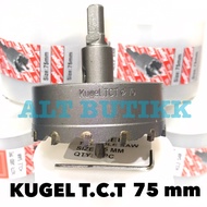 MATA KUGEL HOLE SAW TCT 75mm - ORIGINAL 75 mm STAINLESS DRILL BIT 