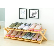 Shoe Rack/Storage Stand Organizer/2 Tier Bamboo Shoe Rack/Folding Shoe Rack Shelf 70*25*23cm